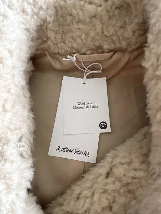 &Other Stories Wool-Blend Shearling-Fur Teddy Jacket Size Small - Picture 15 of 16